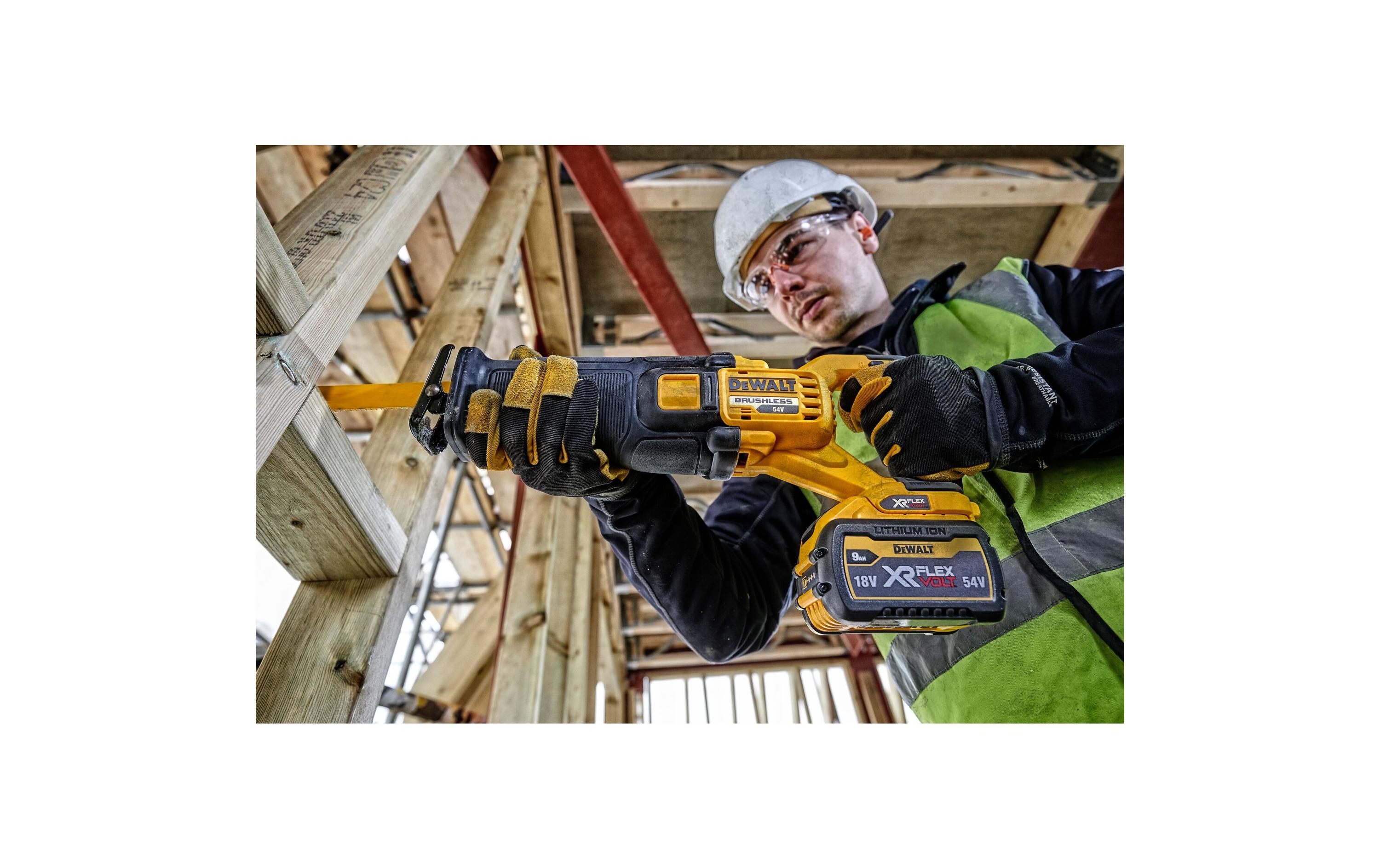DEWALT Akku-Säbelsäge DCS389NT-XJ 54 V 1800 W Schwarz, Gelb