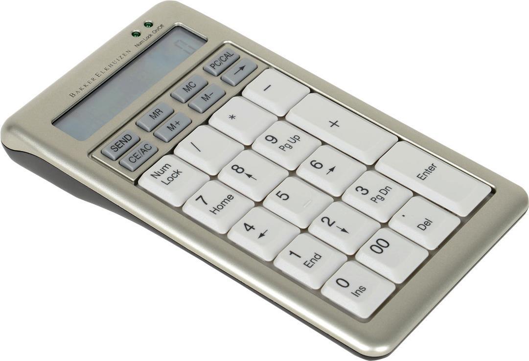 Bakker Elkhuizen S-board 840 Numeric Externer Ziffernblock USB mit Taschenrechnerfunktion Hellgrau/Weiß