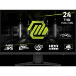 MSI MAG 244F Gaming-Monitor 60.5 cm (23.8"), schwarz, FullHD, Rapid-IPS, HDMI, DP, Free-Sync-Premium, Adaptive-Sync, 200Hz Panel (9S6-3BC41H-013)