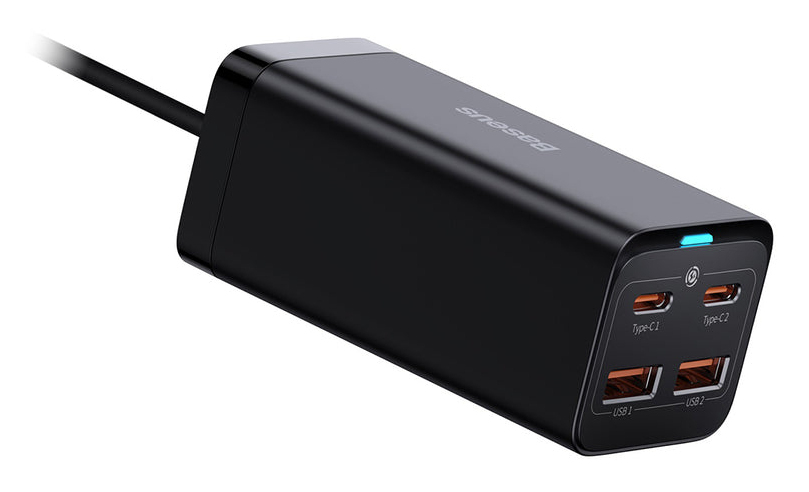 Baseus GaN3 Pro Ladegerät 2x USB-C 2x USB-A 100 W Schwarz