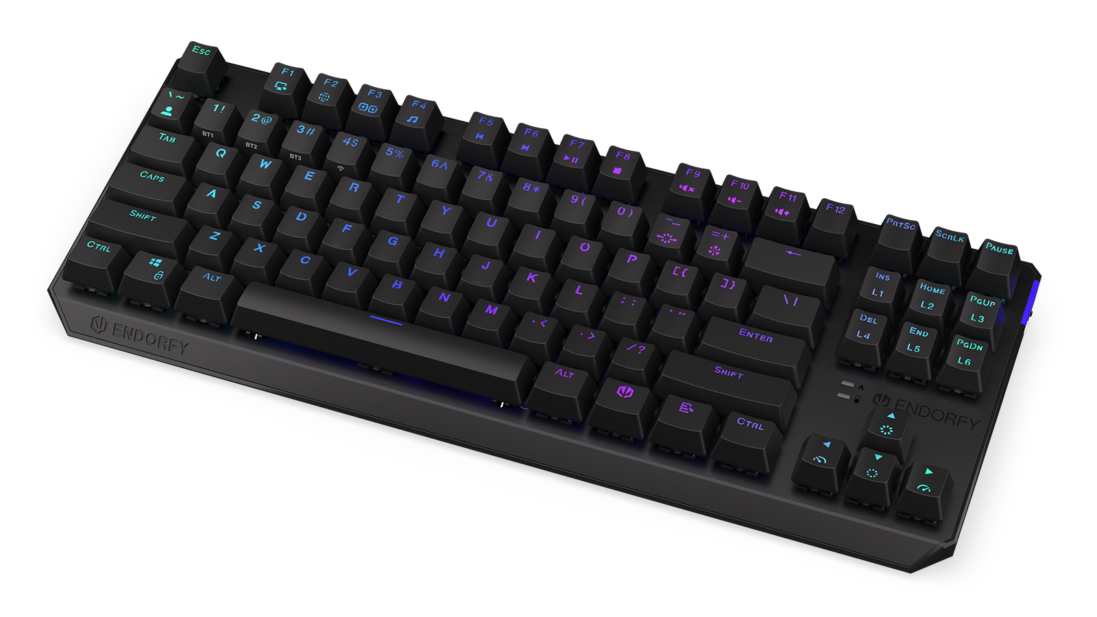 ENDORFY Thock TKL Wireless Red Mechanische Tastatur Kabellos Bluetooth USB RGB Schwarz