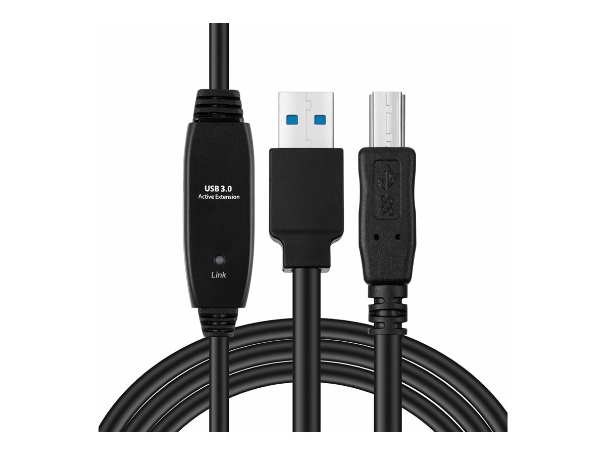 MicroConnect USB-Kabel USB 3.2 Gen 1 USB-A auf USB-B 7 m aktiv Schwarz