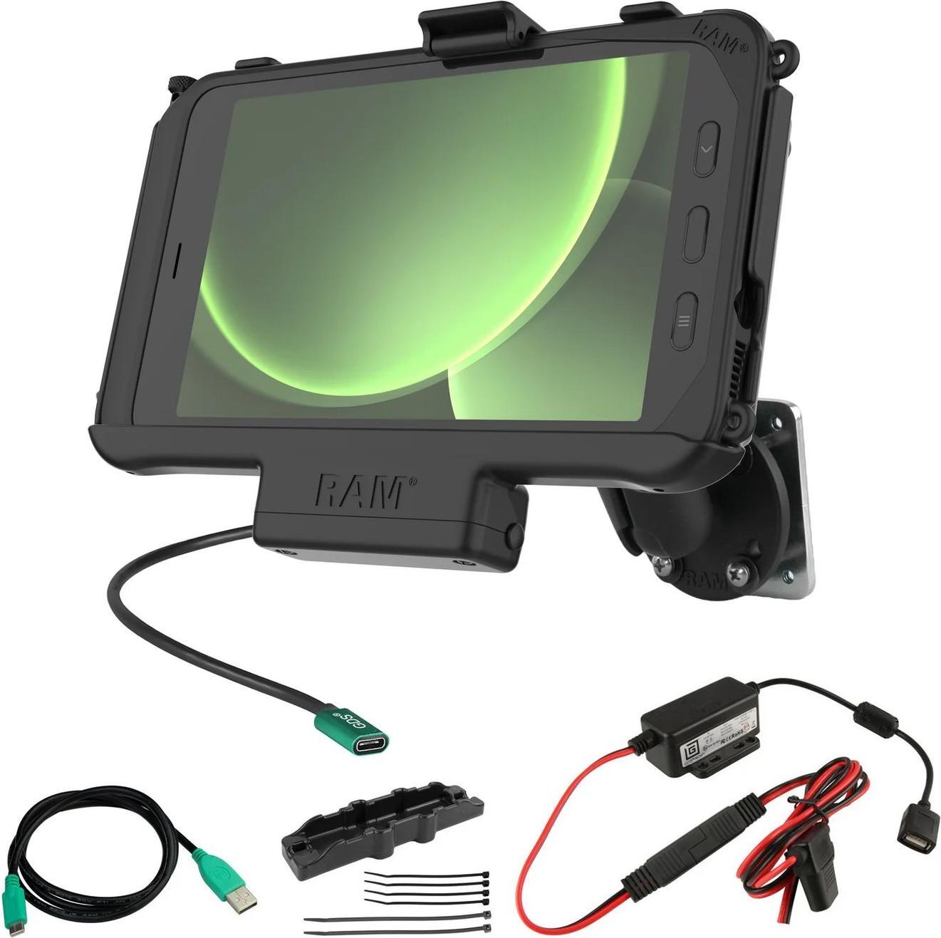 Ram Mounts RAM EZ-Roll'rT USB-C Powered Mount for Samsung Tab Active5 (RAM-101-225B2-SAM60CP-V7CU)