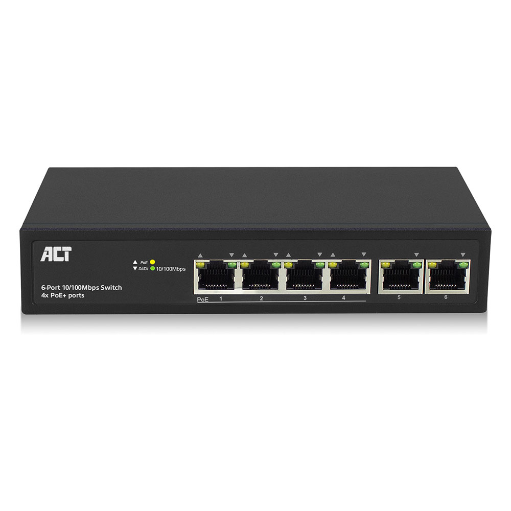 ACT AC4430 Unmanaged Fast Ethernet Switch 6 Ports Schwarz