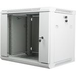 Lanberg Rack Wandschrank 48,30cm (19") 9U/600X450 Glastür grau (WF01-6409-10S)