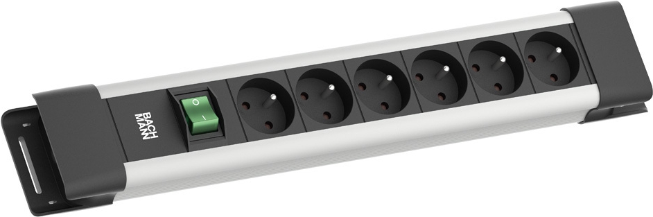 Bachmann CONNECTUS 6xUTE 1xSchalter 2.0m CEE7/7 Grau (BM005932)