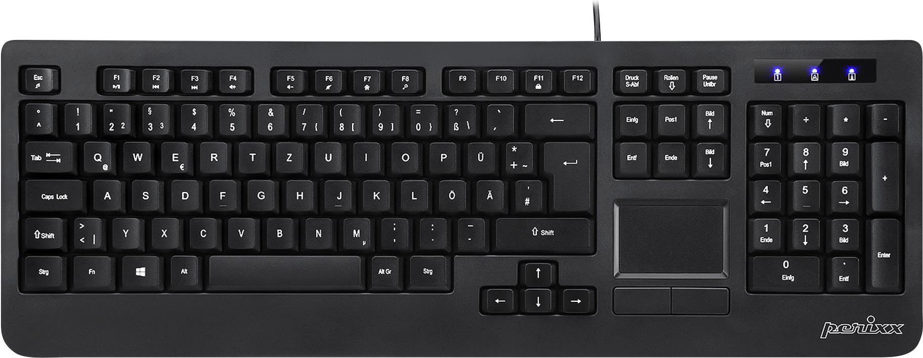Perixx Periboard-513 II Kabelgebundene USB-Tastatur QWERTY US Schwarz
