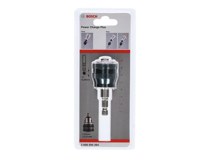 Bosch Power Change Plus Lochsägenadapter mit Bohrkopf 8.7 mm Inbus Schwarz