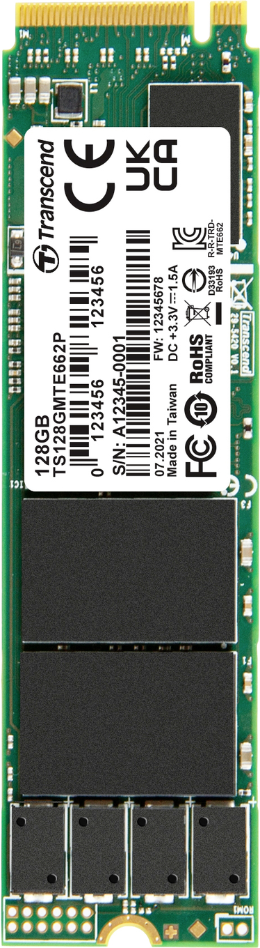 Transcend MTE662P M.2 128 GB PCI Express 3.1 NVMe 3D NAND (TS128GMTE662P)