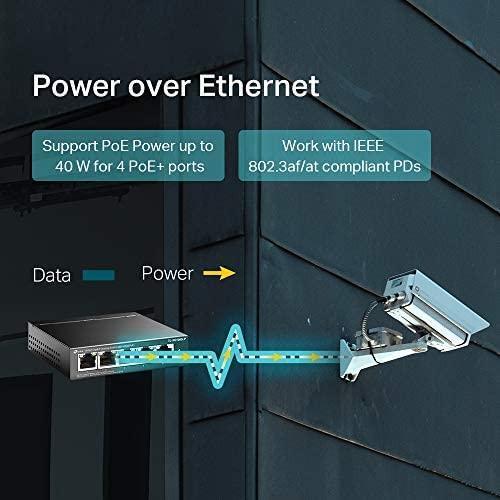 TP-Link TL-SG1005LP 5-Port Gigabit Switch 4× PoE+ 40 W Unmanaged Schwarz