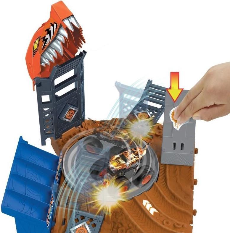 Hot Wheels Monster Trucks Arena Smashers Tiger Shark Spin-Out Challenge playset (0194735136605)