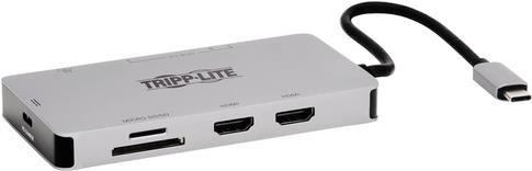 Tripp Lite U442-DOCK8G-GG laptop-dockingstation & portreplikator Kabelgebunden USB 3.2 Gen 1 (3.1 Gen 1) Type-C Schwarz - Grau (U442-DOCK8G-GG)