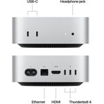 Apple MacMini M4 Silver/M4-10C-CPU 10C-GPU/32GB/1TB SSD/10GB Ethernet (Z1JX_7_DE_CTO)