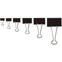 WEDO Foldback-Klammer (B)51 mm, Klemmweite: 28 mm, schwarz aus lackiertem Metall, mit abnehmbaren vernickelten Bügeln (64.21451)