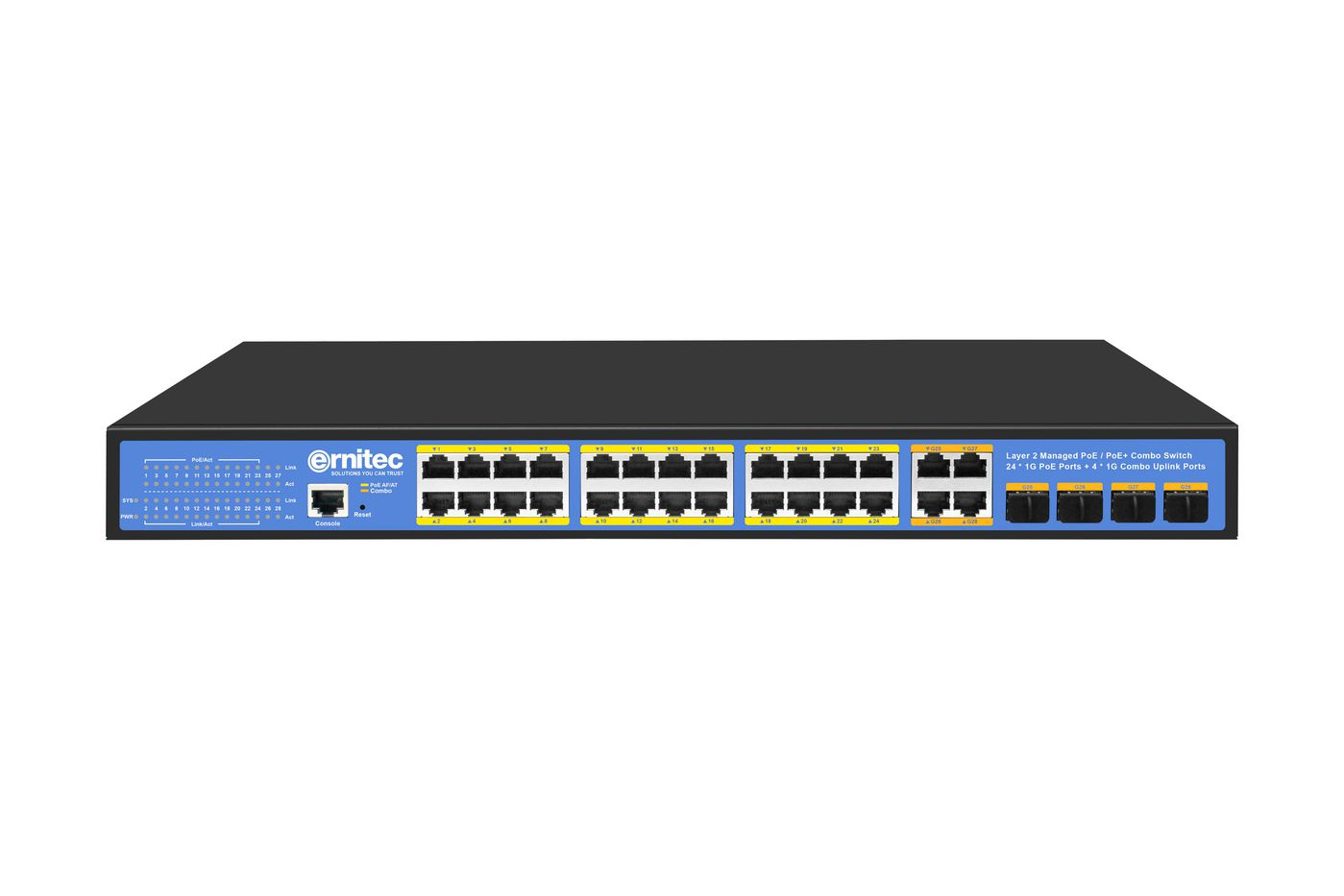 Ernitec ELECTRA-M224-1GB-370W Managed Layer 2+ Switch 24 Ports PoE Schwarz