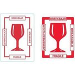rillprint Hinweisetiketten "BREAKABLE" permanent klebend, Farbe: weiß / rot, - 1 Stück (76810)