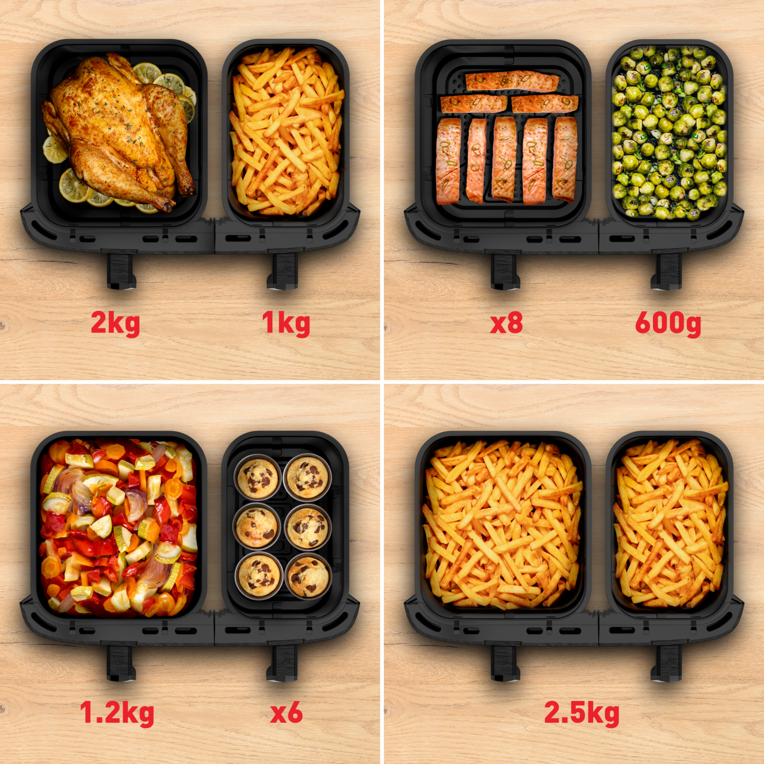 Tefal Dual Easy Fry EY942HE0 Doppel-Heißluftfritteuse 11 l 2020 W Grau