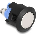 Delock Drucktaster zum Einbau 16mm 2 x Schraubklemme Taster flach Kunststoff Snap in (22043)