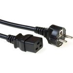 ACT Powercord mains connector CEE7/7 male - C19 1.00 m. Length: 1 m Powercord schuko-c19 bk 1.00m (AK5147)