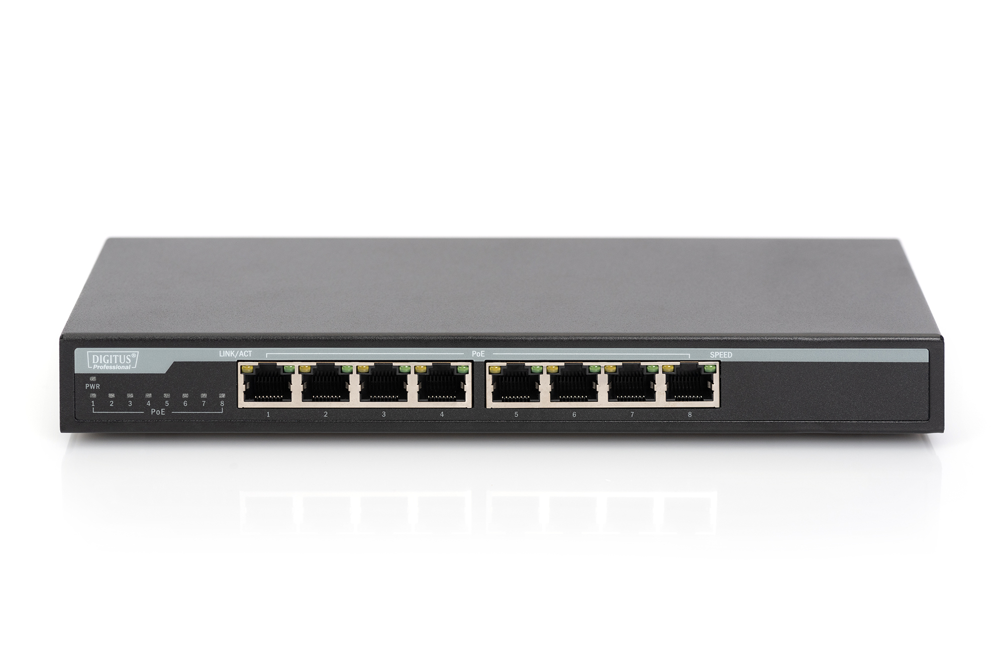 Digitus Professional DN-95340 8-Port PoE Gigabit Desktop Switch 135W Schwarz