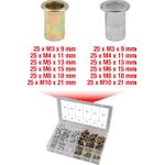 KS TOOLS Sortiment Gewindenieten, Stahl und Aluminium, M3x9mm-M10x21mm, 300-tlg. (970.0630)