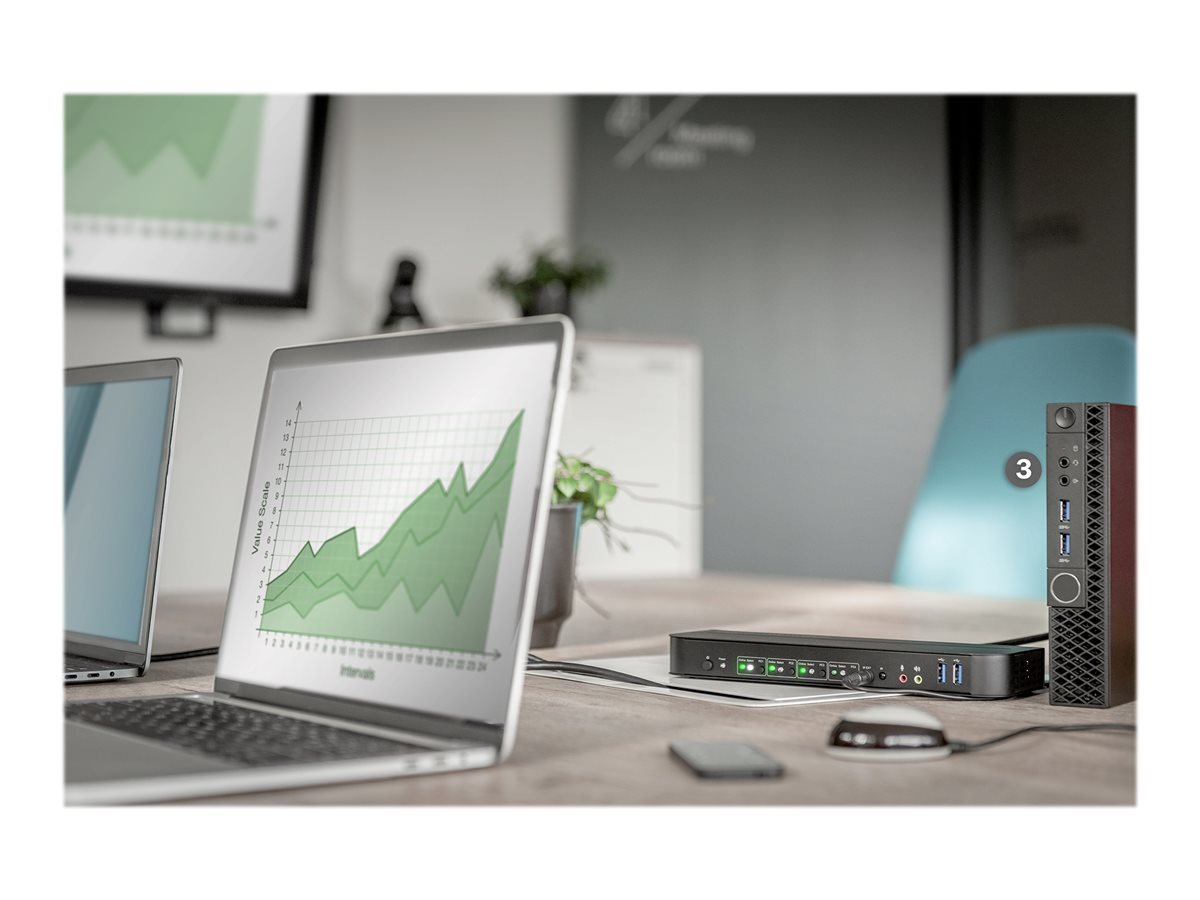 Digitus DS-12890 KVM-Switch 4-Port 4K60Hz Schwarz