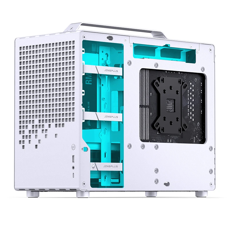 Jonsplus Z20 Micro-ATX Gehäuse Mini Tower mit Tragegriff, Weiß