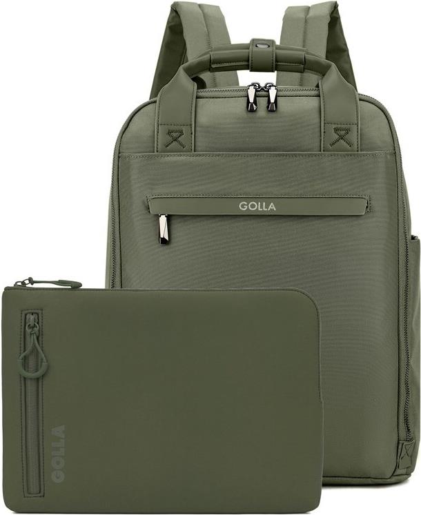 Golla Set aus Rucksack und Laptop-Sleeve 13 Zoll, Grün (76465)