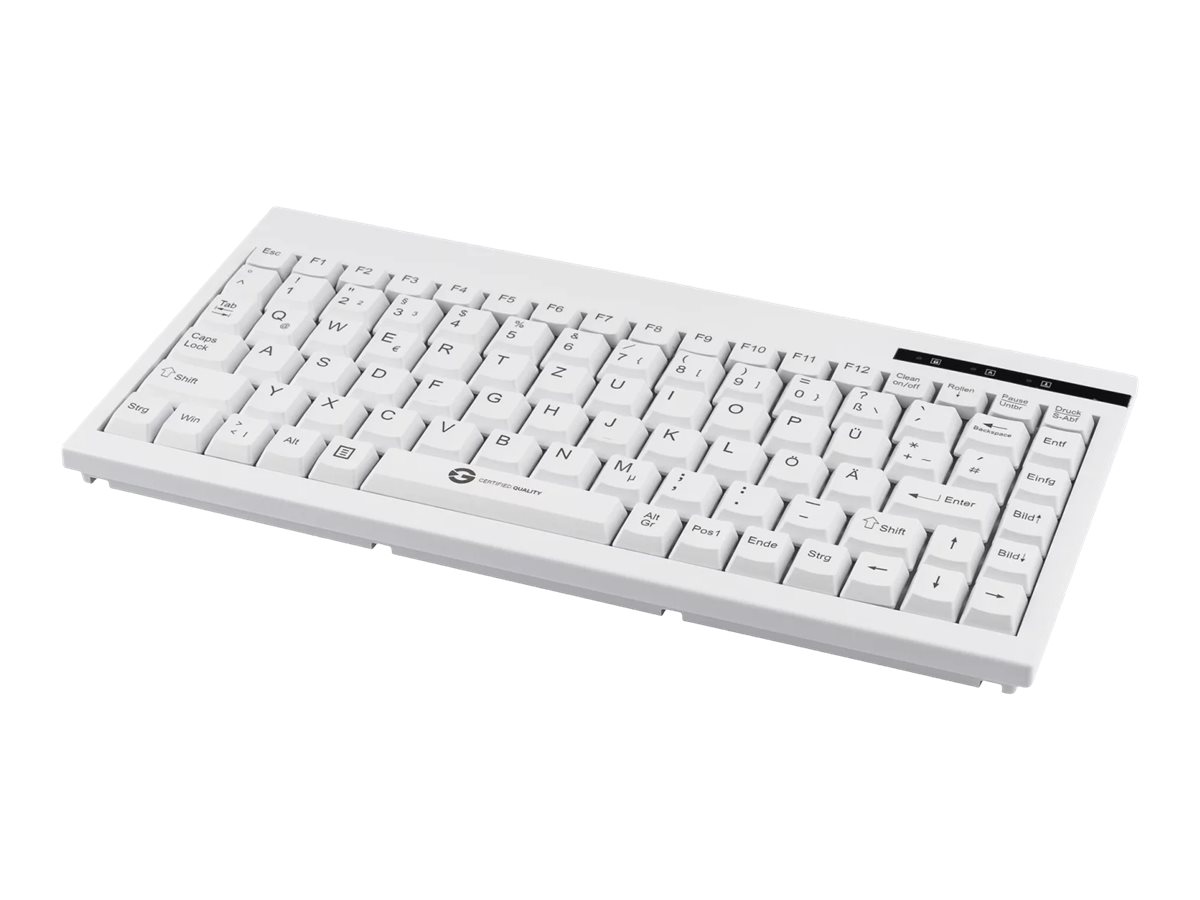GCQ CleanType Easy Basic Compact Tastatur 88 Tasten USB QWERTZ Weiß