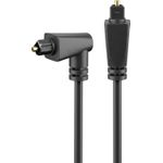 Goobay Lichtwellenleiterkabel, 2 m, Schwarz - Toslink-Stecker > Toslink-Stecker 90°, Schwarz (41595)