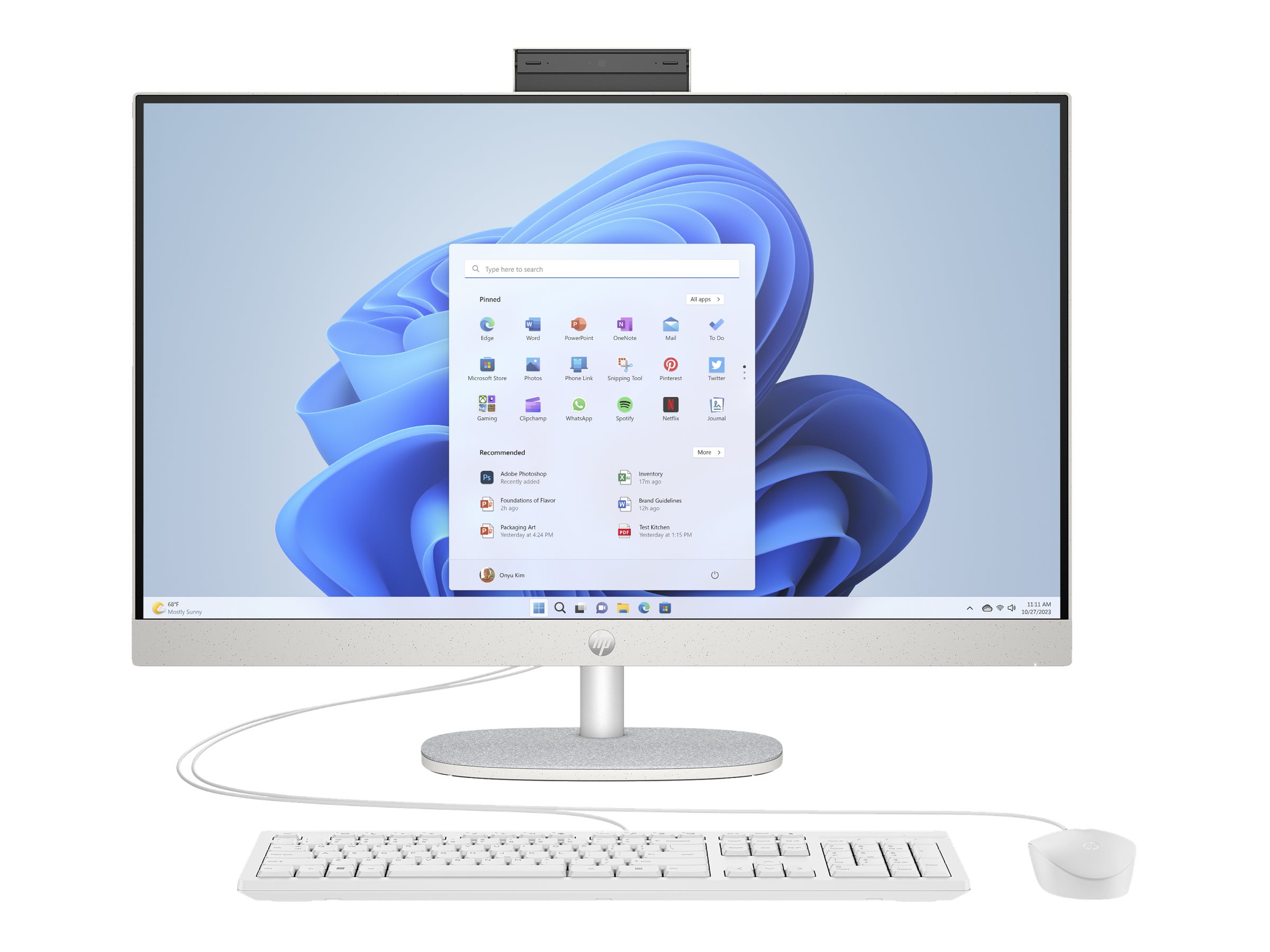 HP 27-cr0104ng 27" FHD All-in-One PC Ryzen 7 7730U 16 GB RAM 1 TB SSD Shell White