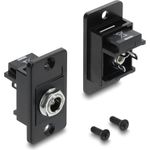 Delock Panel Mount DC 5,5 x 2,5 mm Buchse schwarz - Einbaustecker für Gehäuse 91186