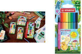 STABILO Fasermaler Pen 68 Mini Animal Vibes, 8er Etui Strichstärke: 1,0 mm, geruchsneutrale Tinte auf Wasserbasis, - 1 Stück (668/8-07)