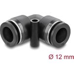 Delock Pneumatik Steckverbinder 12 mm mit Befestigungsloch 90° gewinkelt (60748)