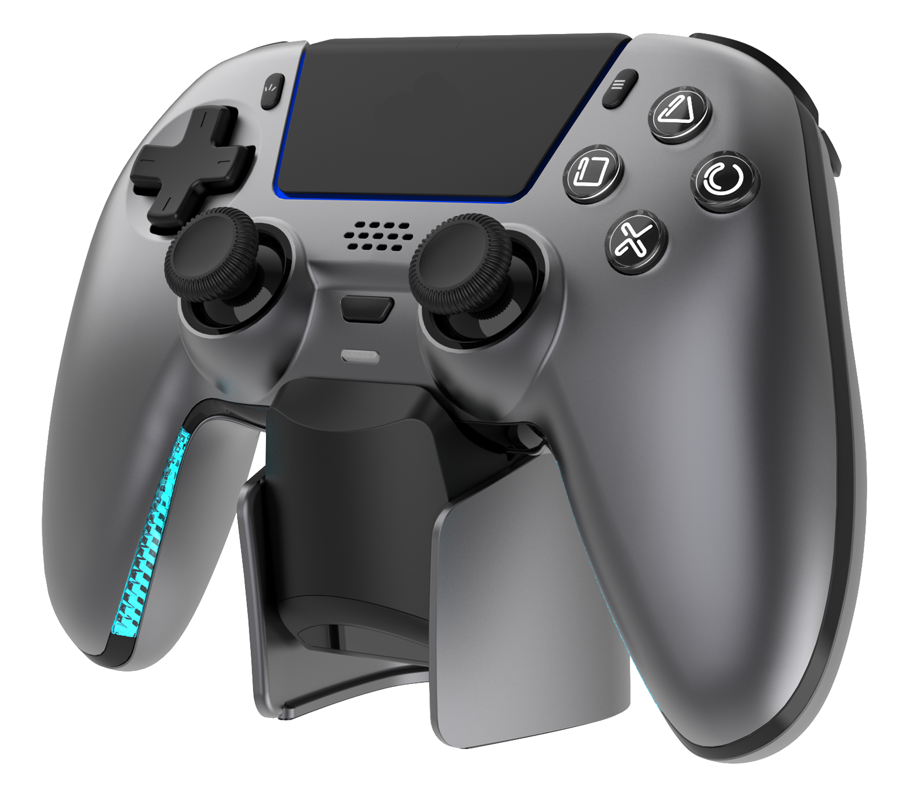 Deltaco Gaming GAM-199 Wireless Gamepad für PS5 mit Ladestation Stahlgrau