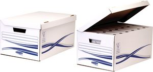 Fellowes BANKERS BOX Basic Archiv-Klappdeckelbox Maxi, blau aus 100% recyceltem Karton, FSC-zertifiziert, für Format