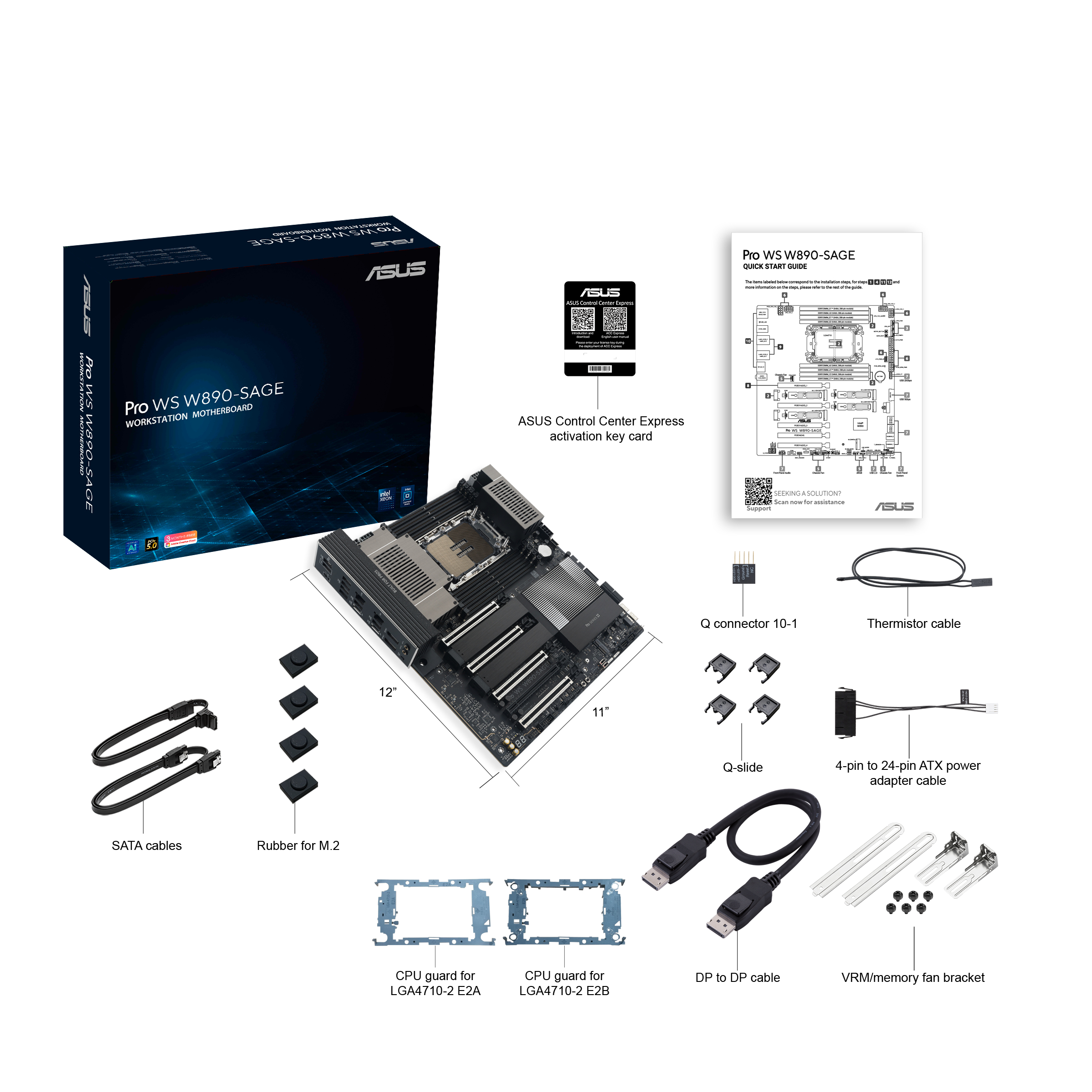 ASUS Pro WS W890-SAGE Mainboard Intel W890 LGA4710-2 DDR5 SSI CEB Schwarz