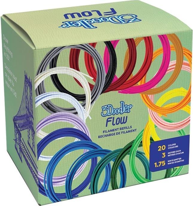 3Doodler FLOW Filament 20 Farben PLA Nachfüllpack