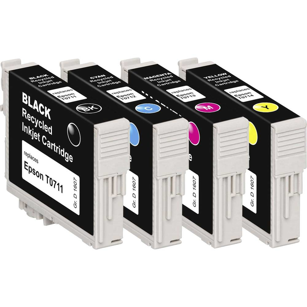 Basetech BTE107 Tintenpatronen Multipack Kompatibel Schwarz, Cyan, Magenta, Gelb
