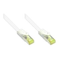 RJ45 Patchkabel mitCat.7 Rohkabel und Rastnasenschutz (RNS®), S/FTP, PiMF, halogenfrei, 600MHz, OFC, weiß, 80m, Good Connections® (8070R-800W)