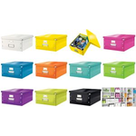 LEITZ Ablagebox Click & Store WOW, DIN A3, gelb Hartpappe mit PP-Folie, Aufbau mittels Druckknöpfen, - 1 Stück (6045-00-16)