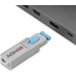 Lindy DisplayPort Port Blocker Key - Pack of 4 Blockers, Blue (40324)