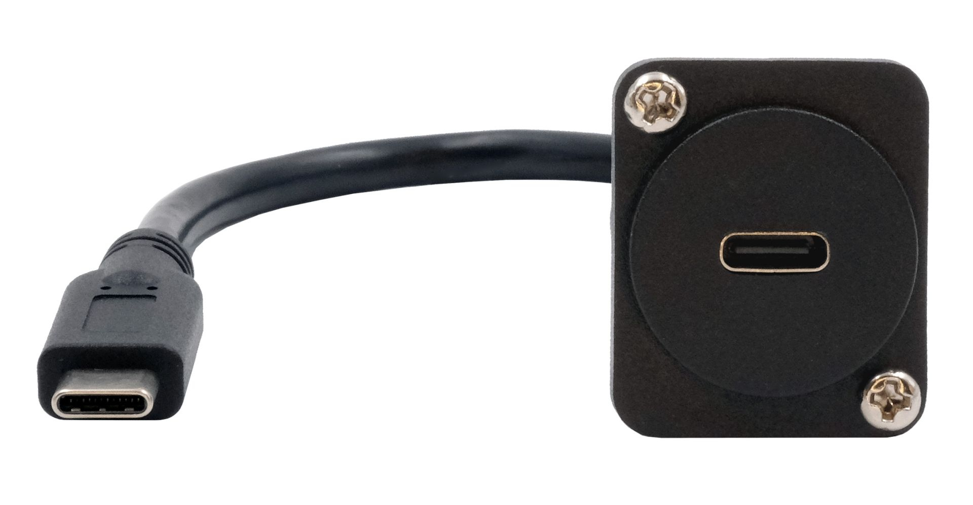 Exsys EX-49166 USB-C Kabel-Adapter Buchse zu Stecker USB 3.2 Gen 2 0,2 m Schwarz