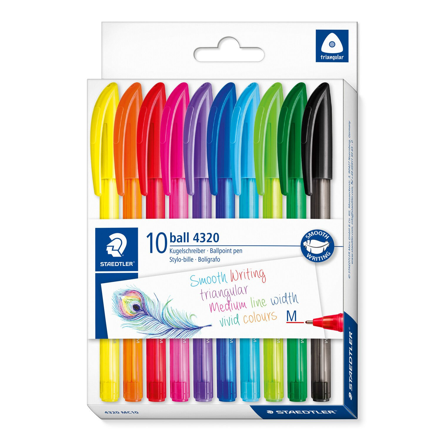STAEDTLER Ball 4320 Einziehkugelschreiber Medium Mehrfarbig 10er-Set