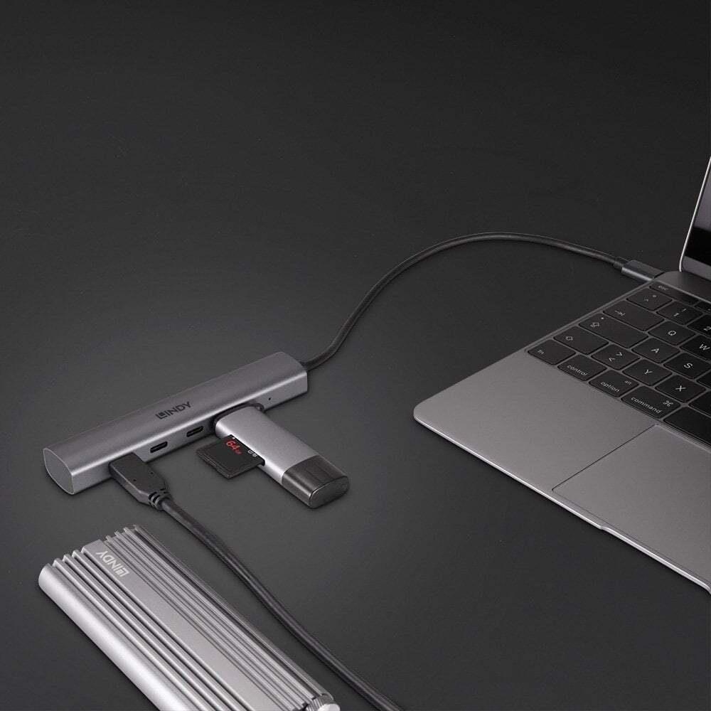 Lindy 4 Port USB 3.2 Gen 2 Typ C Hub Zum Anschluss von vier USB 