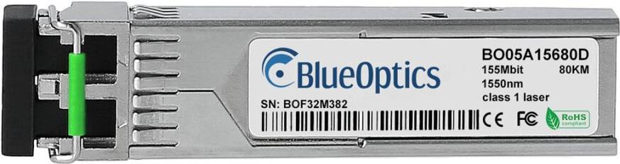Delta LCP-100SMF60 kompatibler BlueOptics© SFP Transceiver für Singlemode 155 Mbit Datenübertragungen in Glasfaser Netzwerken. Unterstützt Fast Ethernet, Fibre Channel oder SONET/SDH Anwendungen in Switchen, Routern, Storage Systemen und ähnlicher Hardwar (LCP-100SMF60-BO)