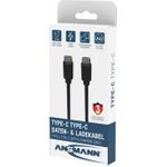 Ansmann 1700-0122 USB Kabel 2 m USB C Schwarz (1700-0122)