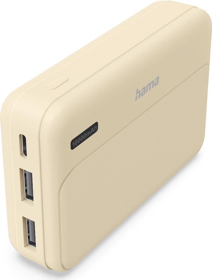 Hama Power Pack Pocket 10, 10000mAh, Ausgänge: 2x USB-A, Sand (00201773)