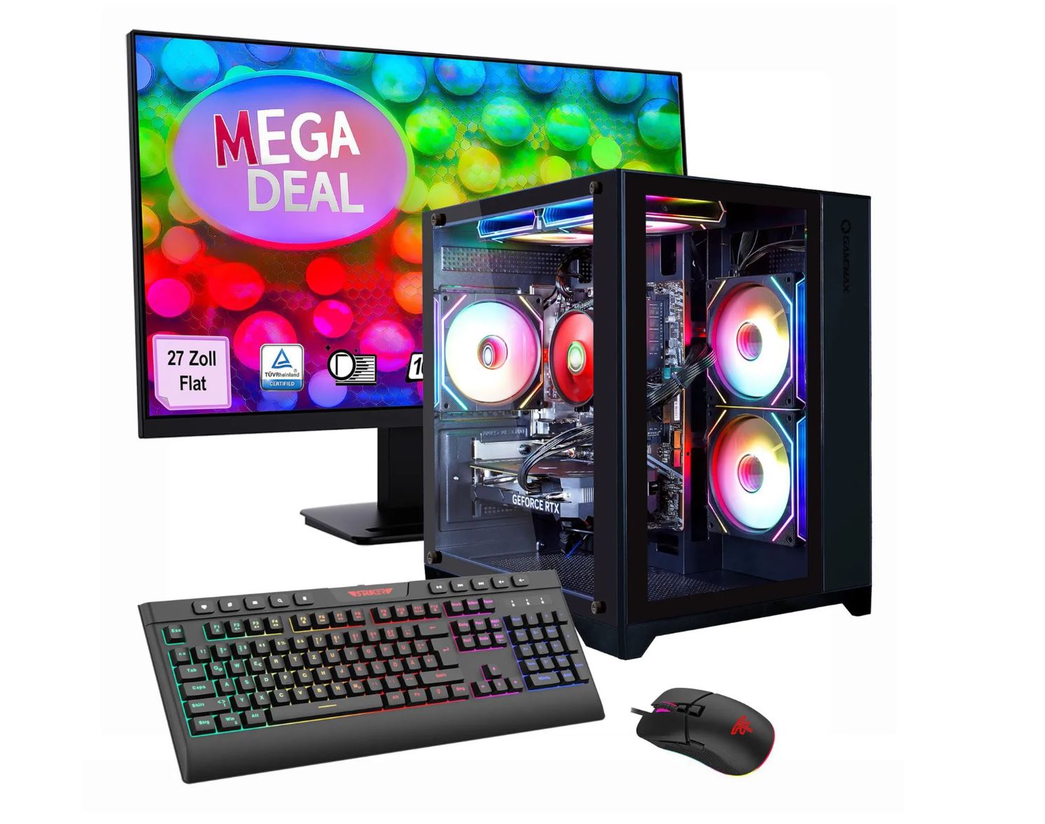 Hyrican GAMEMAX MegaDeal Infinity Mini BK SET2699 Gaming-PC Bundle mit 27" MSI Monitor (SET02699)