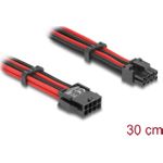 Delock Verlängerungskabel 8 Pin Stecker zu 6+ 2 PCIe Buchse Textilummantelung (80975)